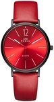 UMR Ruhla Quarzuhr 20252-1rt, Style Rot / Dunkelgrau, Quarz Damenuhr mit...