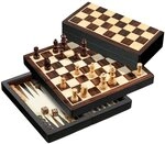 Philos Spiel, Reisespiel - Schach - Backgammon und Dame-Set - magnetisch