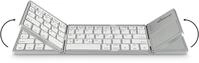 Mediarange Multi-pairing Funk Tastatur faltbar QWERTZ 63 Tasten Touchpad silber