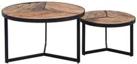 M2 Couchtisch 2-Satz-Tisch, OSTARA, Massivholz, Braun