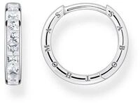 THOMAS SABO Paar Creolen Creolen wei&szlig;e Steine Pav&eacute; silber