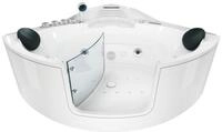 AcquaVapore Whirlpool-Badewanne Whirlpool Pool Wanne W60H-ALL 140x140cm mit T&uuml;r,