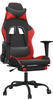 vidaXL Gaming-Stuhl mit Fußstütze Kunstleder (3143653-3143664) schwarz/rot...