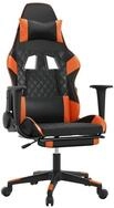 vidaXL Gaming-Stuhl Gaming-Stuhl mit Fu&szlig;st&uuml;tze Schwarz und Orange Kunstleder (1 St)