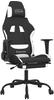 vidaXL Gaming-Stuhl mit Fußstütze Stoff (3143722-3143732) schwarz/weiß...