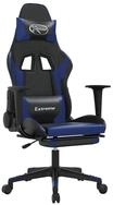 vidaXL Gaming-Stuhl Gaming-Stuhl mit Massage & Fu&szlig;st&uuml;tze Schwarz & Blau...
