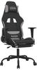 vidaXL Gaming-Stuhl mit Fußstütze Stoff (3143722-3143732) schwarz/hellgrau...