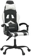 vidaXL Gaming-Stuhl Gaming-Stuhl Drehbar Schwarz und Wei&szlig; Kunstleder (1 St)