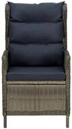 vidaXL Gartensessel, Verstellbarer Outdoor Sessel mit Auflagen Poly Rattan Braun