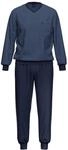 Schlafanzug AMMANN "Schlafanzug lang Men / Nightwear", Herren, Gr. 48, blau,
