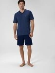 Ammann Schlafanzug Jeans Ringel SA kurz V (2 tlg) Pyjama, Pyjama Set, Schlafanzug Set
