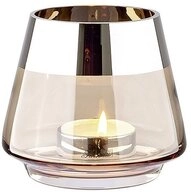 Fink Teelichthalter JONA Teelichthalter - H.13cm x D.15cm - Glas/Silberfolie -