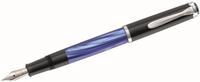 Pelikan F&uuml;llfederhalter Kolbenf&uuml;llhalter Classic M205 Feder F blau marmoriert