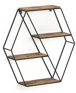 Vicco B&uuml;cherregal Fyrk, Eiche rustikal/Schwarz, 52 x 52 cm Eckform, 1-tlg.