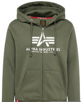 Hoodie ALPHA INDUSTRIES "Basic Zip Hoodie BL", Herren, Gr. S, gr&uuml;n (schwarz...