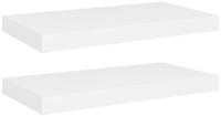 vidaXL Wandregal, Schweberegale 2 Stk. Wei&szlig; 50x23x3,8 cm MDF