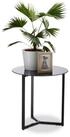 relaxdays Beistelltisch Glas Metall rund (1-St), schwarz