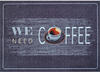 Fußmatte Coffee, Grund, rechteckig, Höhe: 8 mm, Schmutzfangmatte, mit Spruch,...