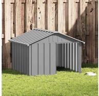 vidaXL Hundeh&uuml;tte vidaXL Hundeh&uuml;tte Grau 116,5x103x81,5 cm Verzinkter Stahl