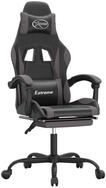 vidaXL Gaming-Stuhl Gaming-Stuhl mit Fu&szlig;st&uuml;tze Schwarz und Grau Kunstleder (1...