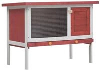 vidaXL Kleintierstall vidaXL Kaninchenstall 1 Ebene Rot Holz