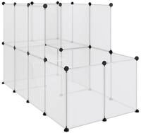 vidaXL Kleintierstall, Kleintierk&auml;fig Transparent 142x74x93 cm PP und Stahl