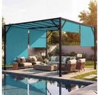 MCW Pergola Beja-3x4m, BxTxH: 305x405x212 cm, Mit Wasserablauf&ouml;sen, Schiebedach