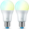 Wiz LED Smart Leuchtmittel in Weiß E27 A60 8W 806lm 2700-6500K 2er-Pack weiß