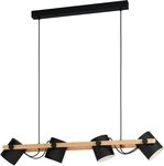 EGLO H&auml;ngeleuchte HORNWOOD Pendellampe, Stahl und Holz, E27, Esstischleuchte, Lampe,