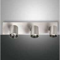 FABAS LUCE Deckenstrahler Deckenleuchte Mono in Aluminium-geb&uuml;rstet 3xGU10