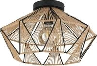 EGLO Deckenleuchte ADWICKLE Deckenlampe, Stahl und Textil, Wohnzimmerlampe,