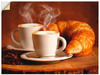 Artland Wandbild Dampfender Cappuccino und Croissant, Getränke (1 St), als
