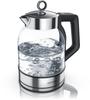Arendo Wasserkocher, 1,7 l, 2200 W, Glas & Edelstahl, Temperatureinstellung,...