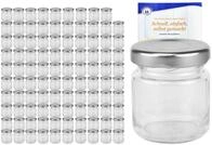 MamboCat Einmachglas 100er Set Sturzglas 53 ml To 43 silberner Deckel incl.