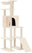 vidaXL Kratzbaum, Katzenbaum mit Sisal-Kratzs&auml;ulen Creme 166 cm