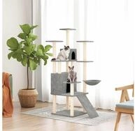 vidaXL Kratzbaum vidaXL Kratzbaum mit Sisal-Kratzs&auml;ulen Hellgrau 154 cm