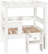 vidaXL Bett Hundebett Wei&szlig; 55,5x53,5x60 cm Massivholz Kiefer