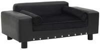 vidaXL Tiersofa vidaXL Hundesofa Schwarz 81x43x31 cm Pl&uuml;sch und Kunstleder