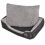 vidaXL Hundekorb s Hundebett mit gepolstertem Kissen Gr&ouml;&szlig;e S Schwarz...