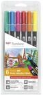 TOMBOW Pinselstift Tombow ABT Dual Brush Pen, (6er Set Dermatologisch...