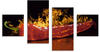 Artland Glasbild Roter scharfer Chilipfeffer, Lebensmittel (4 St), in...