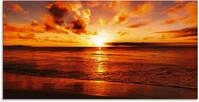 Artland Glasbild Sch&ouml;ner Sonnenuntergang Strand, Gew&auml;sser (1 St), in...