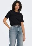 Kurzarmshirt ONLY "ONLONLY S/S TEE JRS NOOS", Damen, Gr. XS, schwarz, Jersey,