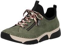 Slip-On Sneaker RIEKER, Damen, Gr. 36, schwarz (khaki, schwarz), Nubuklederimitat,