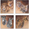 Artland Leinwandbild Löwen Leoparden Zebra Giraffen, Wildtiere (4 St), 4er Set,