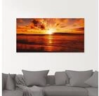 Artland Glasbild Sch&ouml;ner Sonnenuntergang Strand, Gew&auml;sser (1 St), in...