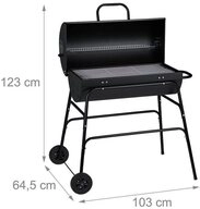 relaxdays Holzkohlegrill relaxdays 10030690 Holzkohlegrill Grillwagen mit Deckel