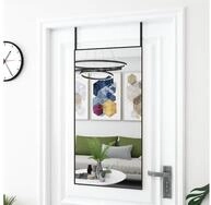 vidaXL Wandspiegel vidaXL T&uuml;rspiegel Schwarz 50x100 cm Glas und Aluminium