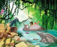 Komar Fototapete Jungle Book Swimming with Baloo - Gr&ouml;&szlig;e 368 x 254 cm, glatt,