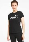 T-Shirt PUMA "ESS LOGO TEE", Damen, Gr. S, schwarz (puma schwarz), Jersey,